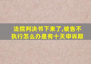 法院判决书下来了,被告不执行怎么办是有十天申诉期